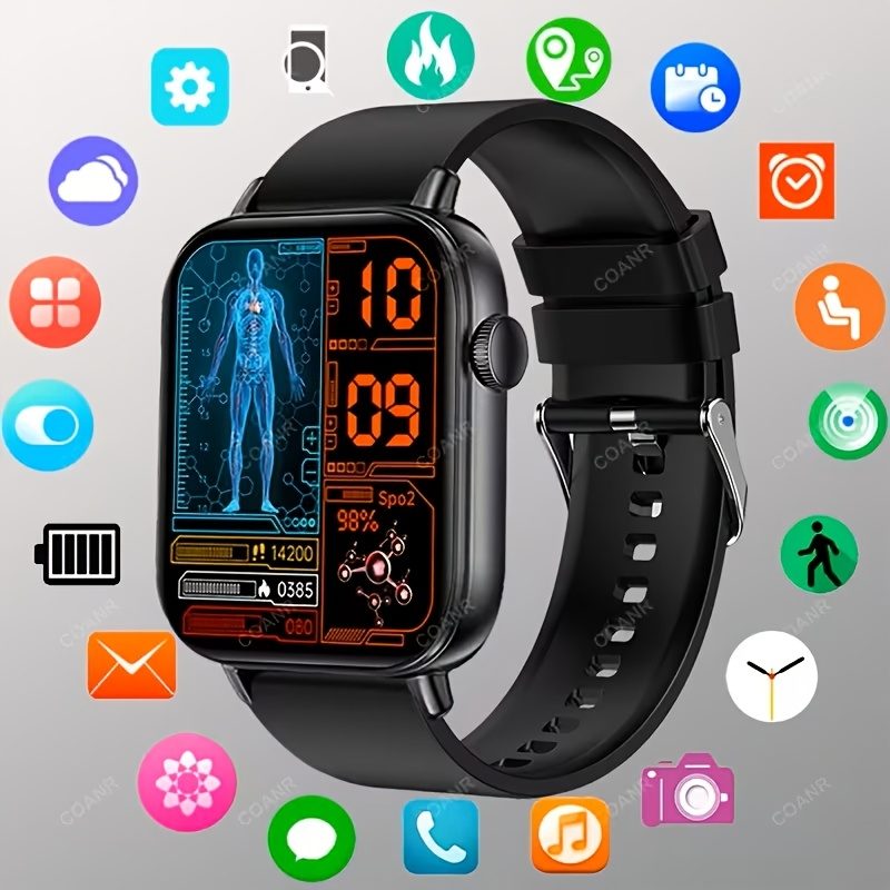 Montre Connectée, Écran Tactile Complet 1.83" avec Messages, Répondre aux Appels, Montre Connectée, Podomètre Sport, Alertes d'Informations, pour Téléphones Iphone/Android, Bracelets Connectés Montre de Fitness pour Femmes/Hommes Cadeau Ami, Cadeau d'Anniversaire · photo 3