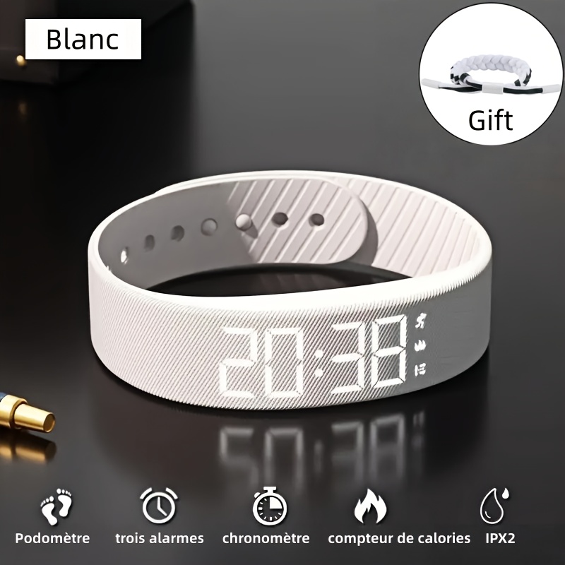Montre bracelet LED numérique sport, podomètre et chrono · photo 5