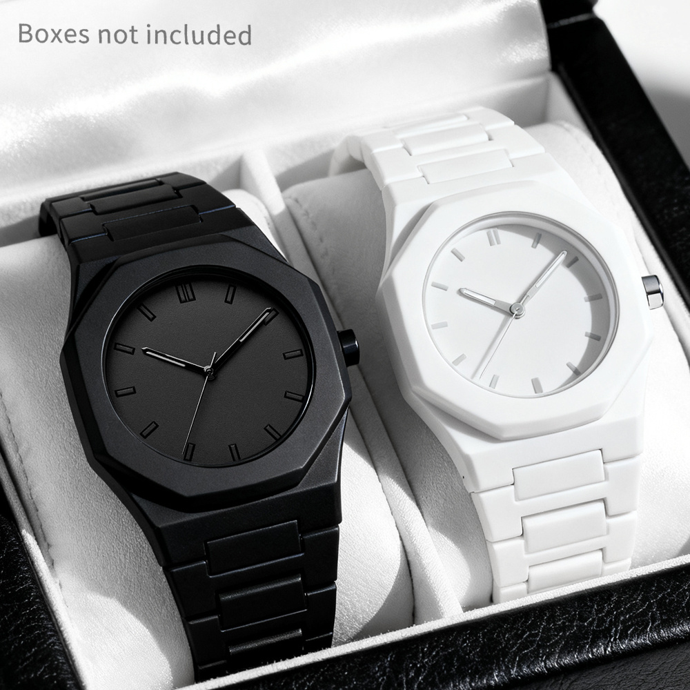 Lot de 2 montres à quartz unisexes, cadran octogonal · photo 7