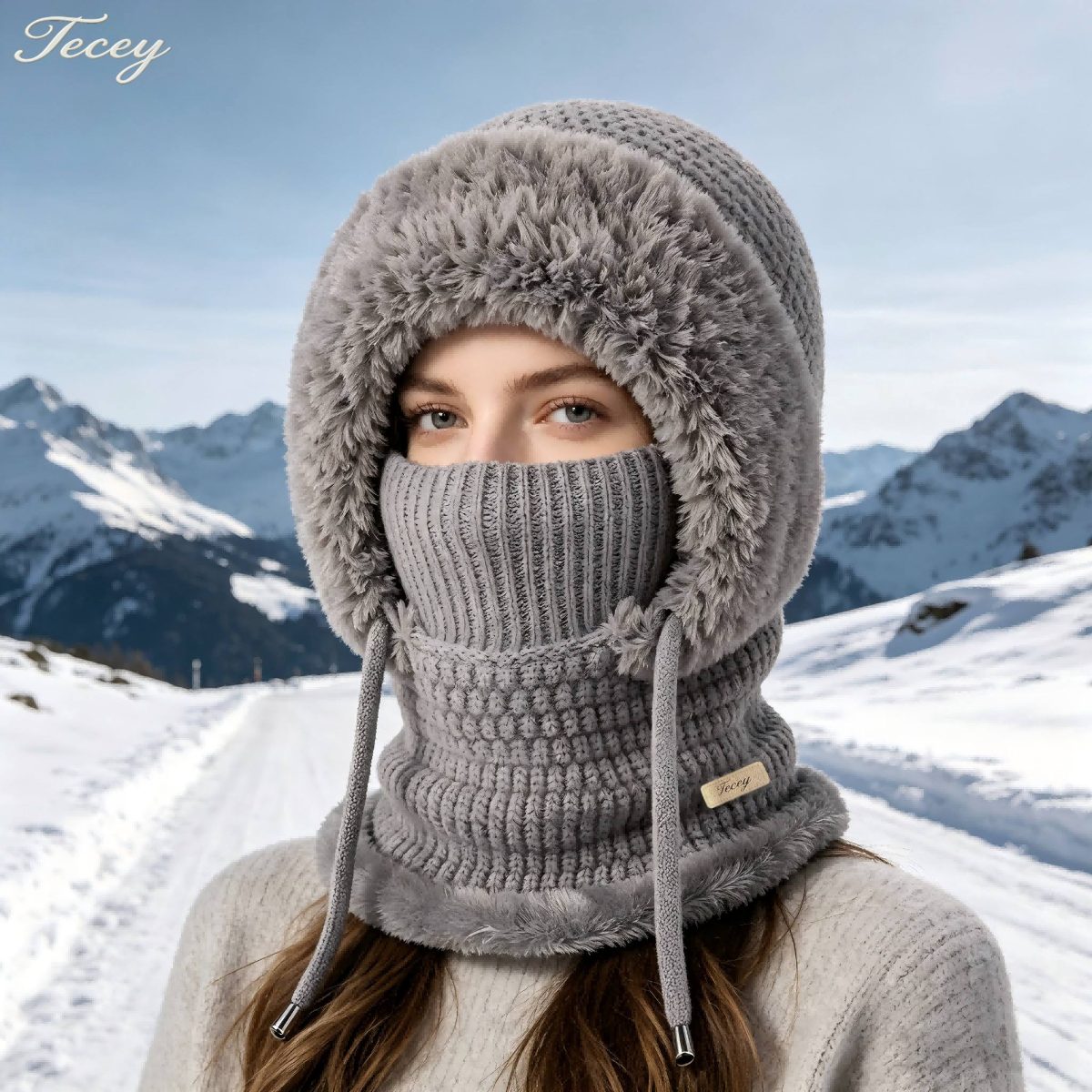 TECEY Pull d'hiver une pièce à capuche pour femmes, doublure en peluche, idéal pour le shopping, les voyages, les trajets quotidiens et la marche, noir classique polyvalent avec diverses manteaux, coupe élégante et ajustée, crée facilement une ambiance hivernale · photo 3