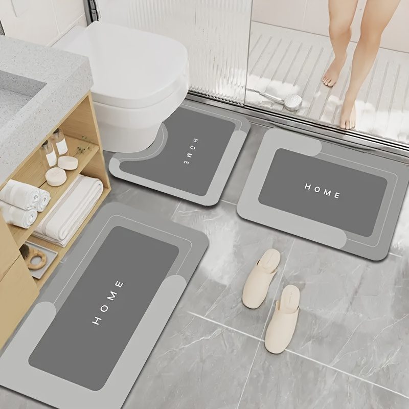 Tapis de bain en diatomite épais extra large à séchage rapide, antidérapant absorbant, doux et confortable, lavable en machine et à la main, pour salles de bain, douches, buanderies · photo 2