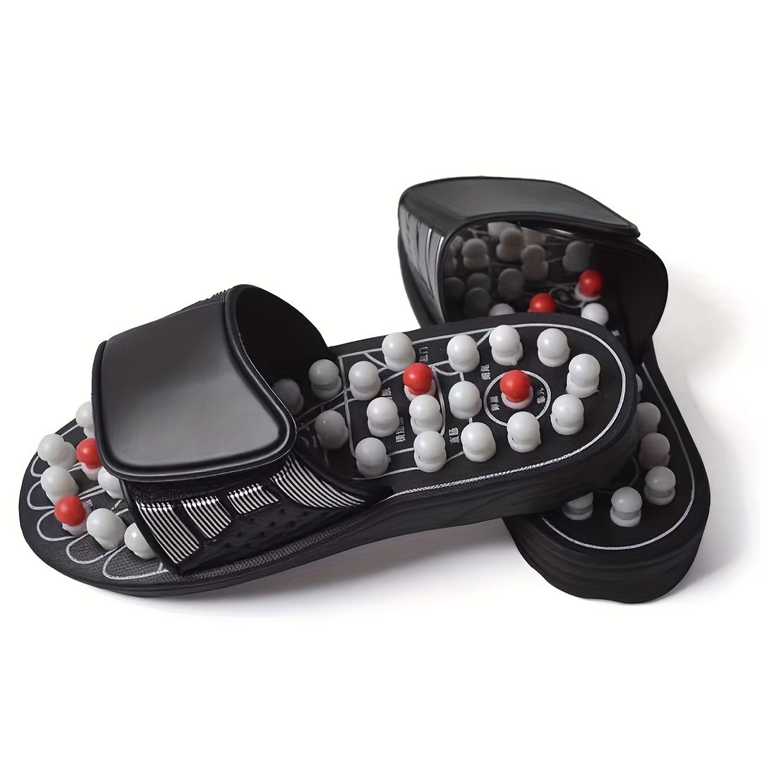 Sandales de massage à pois, sandales de massage rotatives japonaises pour le bien-être, sandales de semelle de santé pour points d'acupuncture, chaussures de massage antidérapantes à doigts exposés pour la réflexologie · photo 2