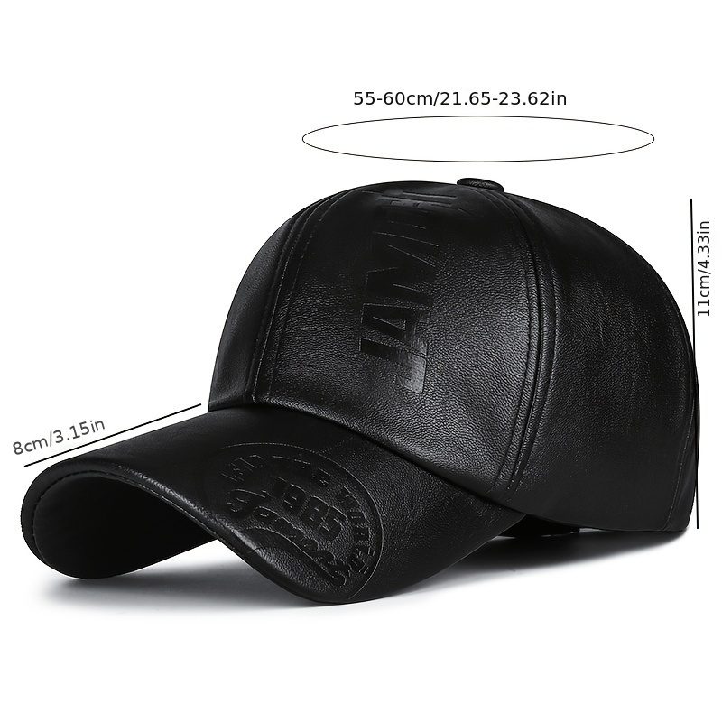 Casquette baseball homme en PU chaud avec doublure, réglable et anti-vent, pour usage extérieur, saison automne et hiver · photo 2