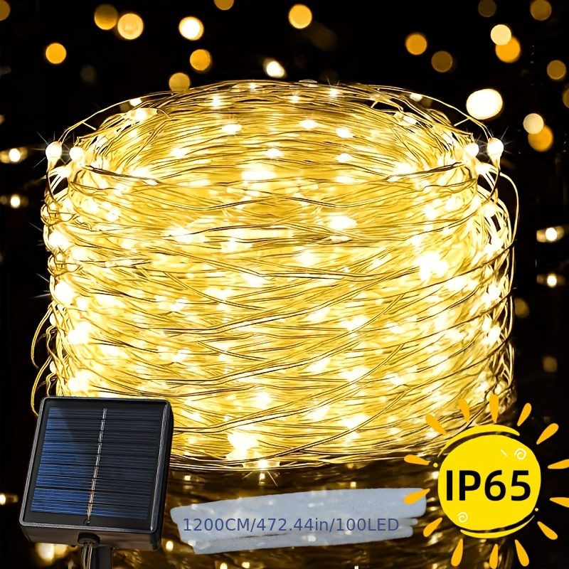 1 pièce Guirlande Lumineuse Solaire à Cordon d'Extérieur, Lumière de Jardin, Lumière pour Tuyau d'Eau, 8 Modes, IP65, Deux Couleurs Disponibles, Tube Transparent Flexible Adapté aux Jardins, Arrière-cours, Patios, Terrasses, Porches, Piscines, Décoration d'Arbre, Thanksgiving, Halloween · photo 4
