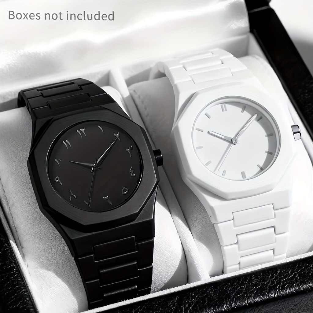 Lot de 2 montres à quartz unisexes, cadran octogonal · photo 3