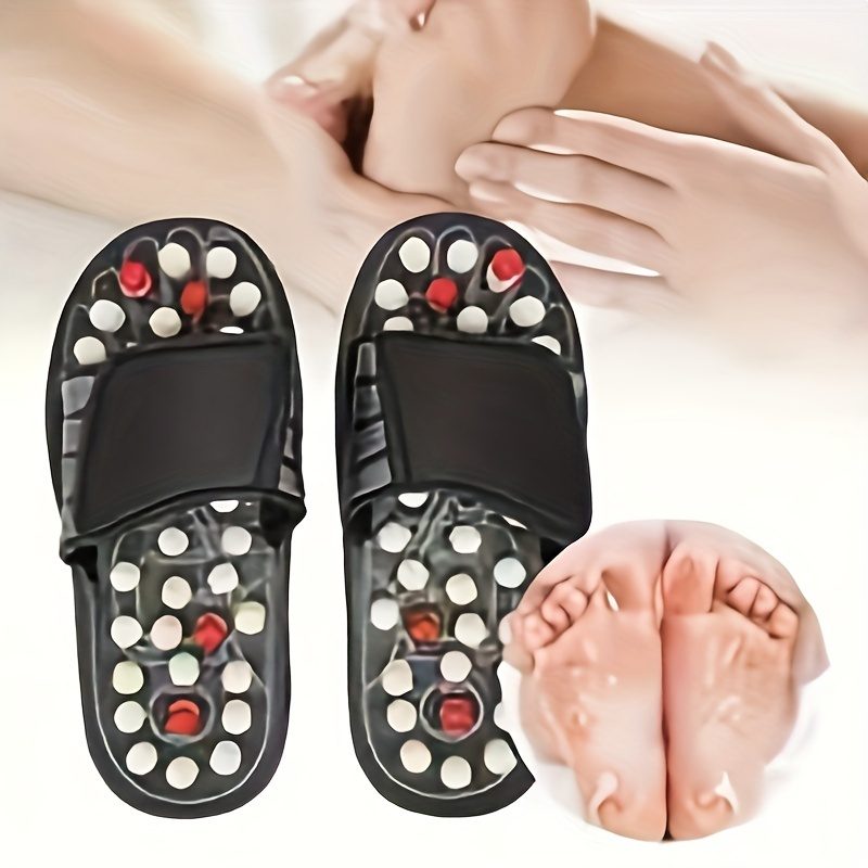Sandales de massage à pois, sandales de massage rotatives japonaises pour le bien-être, sandales de semelle de santé pour points d'acupuncture, chaussures de massage antidérapantes à doigts exposés pour la réflexologie · photo 6