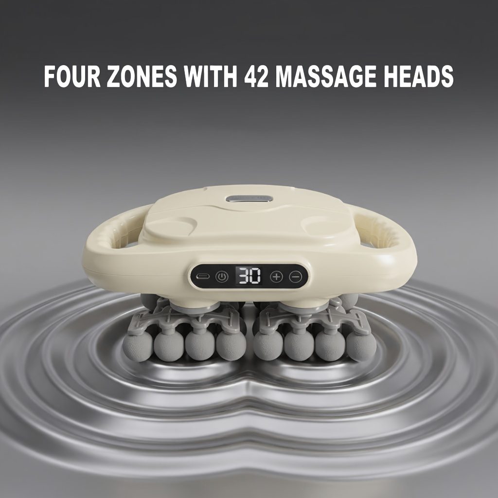 Pistolet de Massage Professionnel 42-EN-1 | Affichage Numérique LED | 9 Modes de Vitesse | Minuterie Automatique de 10 Min | Charge Rapide Type-C | Soulagement Musculaire des Tissus Profonds pour Cou Dos Épaule Jambe | Détente Fitness Bureau | Cadeau Idéal | Blanc Ivoire · photo 5
