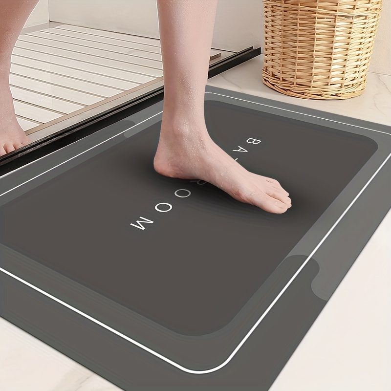 Tapis de bain en diatomite épais extra large à séchage rapide, antidérapant absorbant, doux et confortable, lavable en machine et à la main, pour salles de bain, douches, buanderies · photo 5