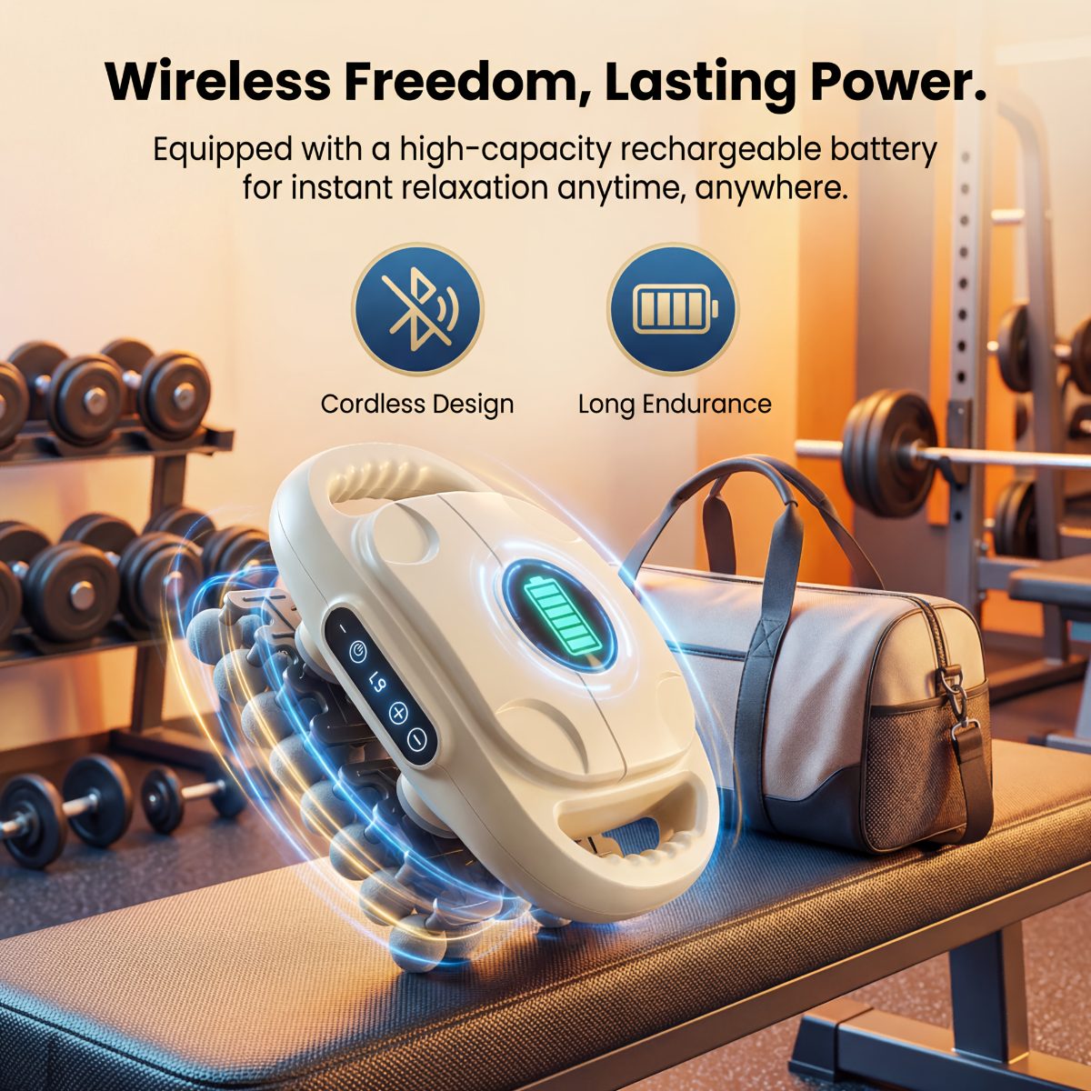 Pistolet de Massage Professionnel 42-EN-1 | Affichage Numérique LED | 9 Modes de Vitesse | Minuterie Automatique de 10 Min | Charge Rapide Type-C | Soulagement Musculaire des Tissus Profonds pour Cou Dos Épaule Jambe | Détente Fitness Bureau | Cadeau Idéal | Blanc Ivoire · photo 4
