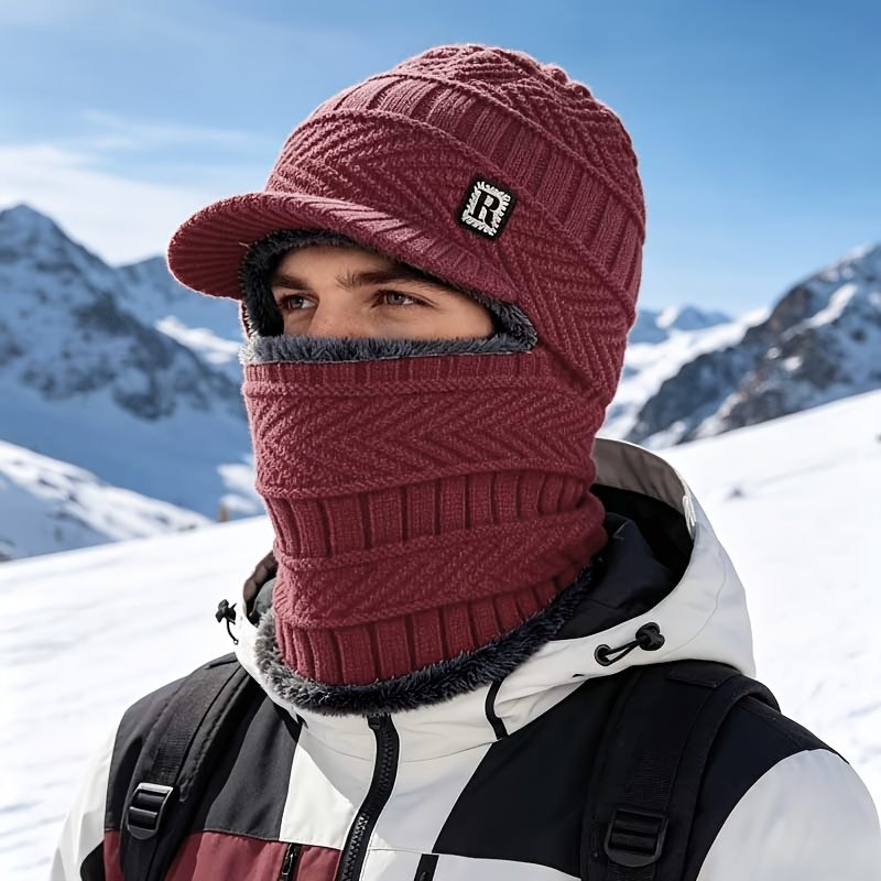 Bonnet d'hiver épais et chaud pour homme et femme - Bonnet une pièce adapté au ski, aux activités de plein air, au froid, lavable à la main, bleu marine/noir/gris/marron, unisexe pour toutes les tailles, pour le voyage, pour les accessoires · photo 6