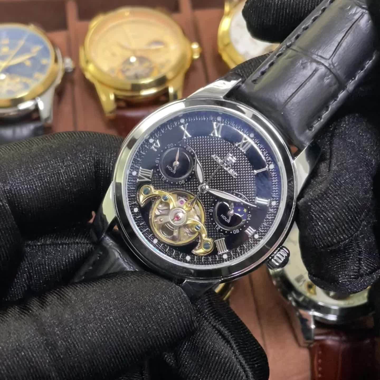 Montre mécanique automatique à tourbillon, cadran squelette · photo 2