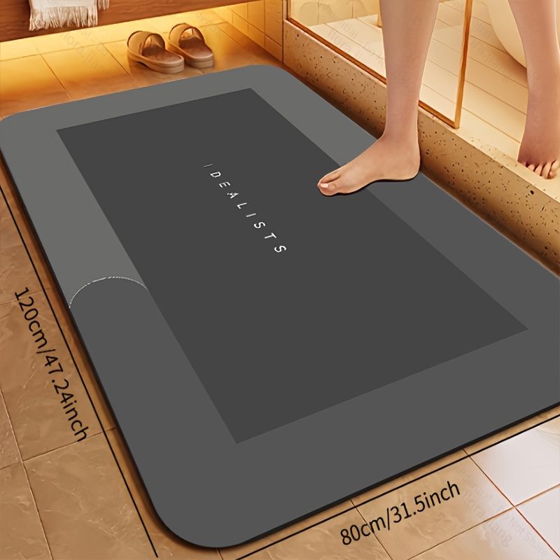 Tapis de bain en diatomite épais extra large à séchage rapide, antidérapant absorbant, doux et confortable, lavable en machine et à la main, pour salles de bain, douches, buanderies · photo 6