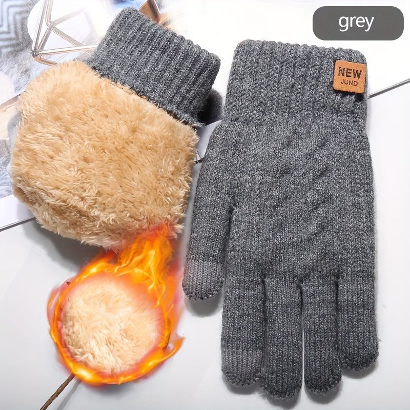 Gants tactiles chauds extra épais de 22 cm (8,7 pouces) - Gants d'hiver tricotés double épaisseur pour hommes, nouveaux arrivages compatibles · photo 2
