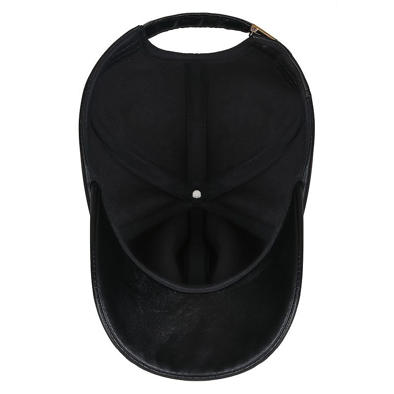 Casquette baseball homme en PU chaud avec doublure, réglable et anti-vent, pour usage extérieur, saison automne et hiver · photo 3