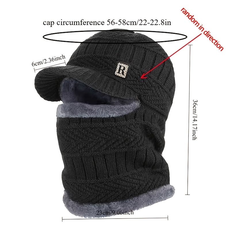 Bonnet d'hiver épais et chaud pour homme et femme - Bonnet une pièce adapté au ski, aux activités de plein air, au froid, lavable à la main, bleu marine/noir/gris/marron, unisexe pour toutes les tailles, pour le voyage, pour les accessoires · photo 3