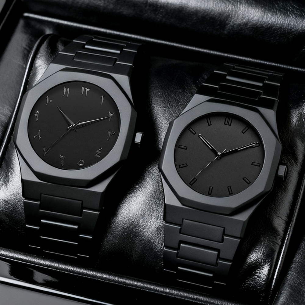 Lot de 2 montres à quartz unisexes, cadran octogonal · photo 5