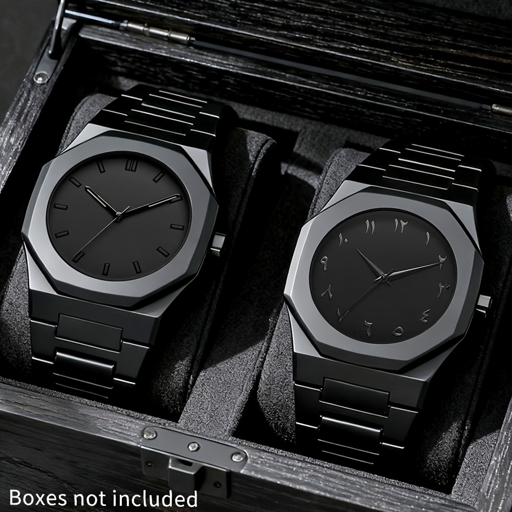Lot de 2 montres à quartz unisexes, cadran octogonal · photo 4