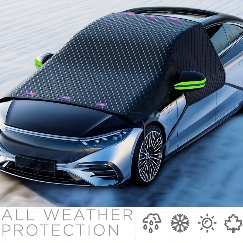 Housse de neige pour voiture Suitu,  de pare-brise, bouclier antigel, bloque la neige et la glace, pare-soleil, isolation thermique, fixation multipoints, résistante au vent, s'adapte à la plupart des véhicules, rangement pliable, plus besoin de gratter le matin, accessoire de stationnement d'hiver · photo 7
