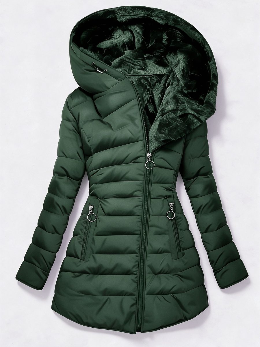 Nouveau manteau d'hiver pour femmes, mi-long, doublé en polaire chaude et ample, tissu premium sélectionné, design léger et chaud à la mode, coupe profilée, adapté à diverses occasions, qu'il s'agisse du trajet urbain ou des loisirs en plein air, mettant en valeur votre charme unique · photo 4
