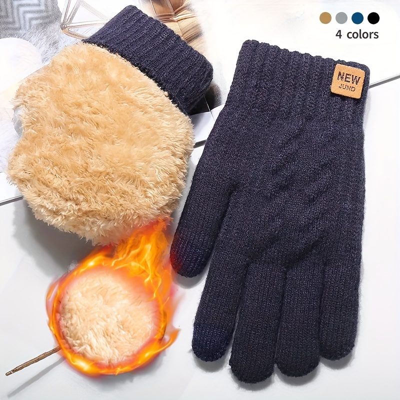 Gants tactiles chauds extra épais de 22 cm (8,7 pouces) - Gants d'hiver tricotés double épaisseur pour hommes, nouveaux arrivages compatibles · photo 3