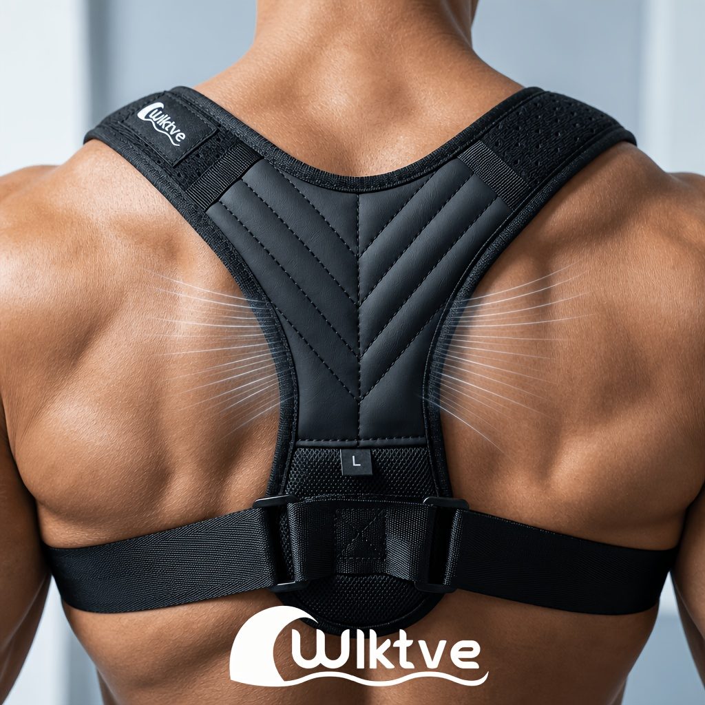 Ceinture de soutien de la posture WLKTVE unisexe, harnais dorsal et d'épaules ajustable invisible, mode portable confortable, port quotidien pour longue assise, entraîneur dorsal, ceinture de soutien de la posture ajustable · photo 3