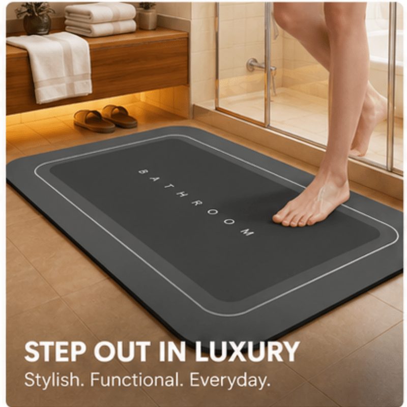 Tapis de bain en diatomite épais extra large à séchage rapide, antidérapant absorbant, doux et confortable, lavable en machine et à la main, pour salles de bain, douches, buanderies · photo 3