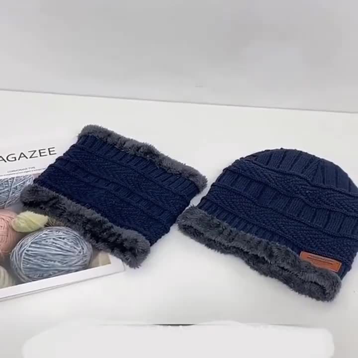 Ensemble Chapeau et Écharpe d'Hiver pour Homme, Tissu Polyester avec Doublure Peluche, Style Tendance et Cool - Matière Élastique, Lavable à la Main - Cadeau Idéal pour Thanksgiving et Noël (1 Ensemble) · photo 9