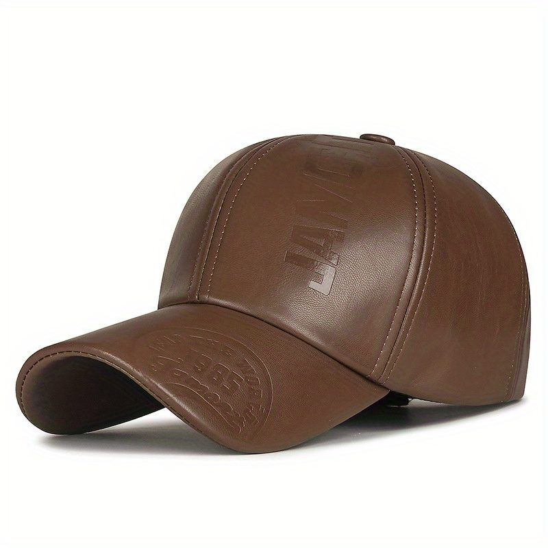 Casquette baseball homme en PU chaud avec doublure, réglable et anti-vent, pour usage extérieur, saison automne et hiver · photo 5