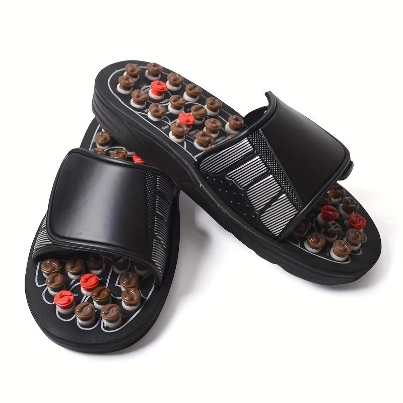 Sandales de massage à pois, sandales de massage rotatives japonaises pour le bien-être, sandales de semelle de santé pour points d'acupuncture, chaussures de massage antidérapantes à doigts exposés pour la réflexologie · photo 4