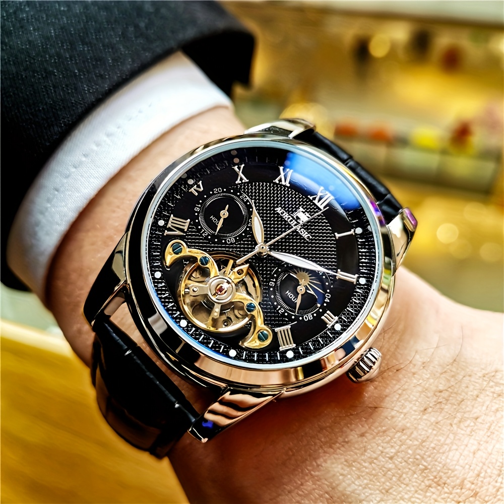Montre mécanique automatique à tourbillon, cadran squelette · photo 4
