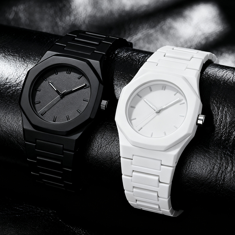 Lot de 2 montres à quartz unisexes, cadran octogonal · photo 6