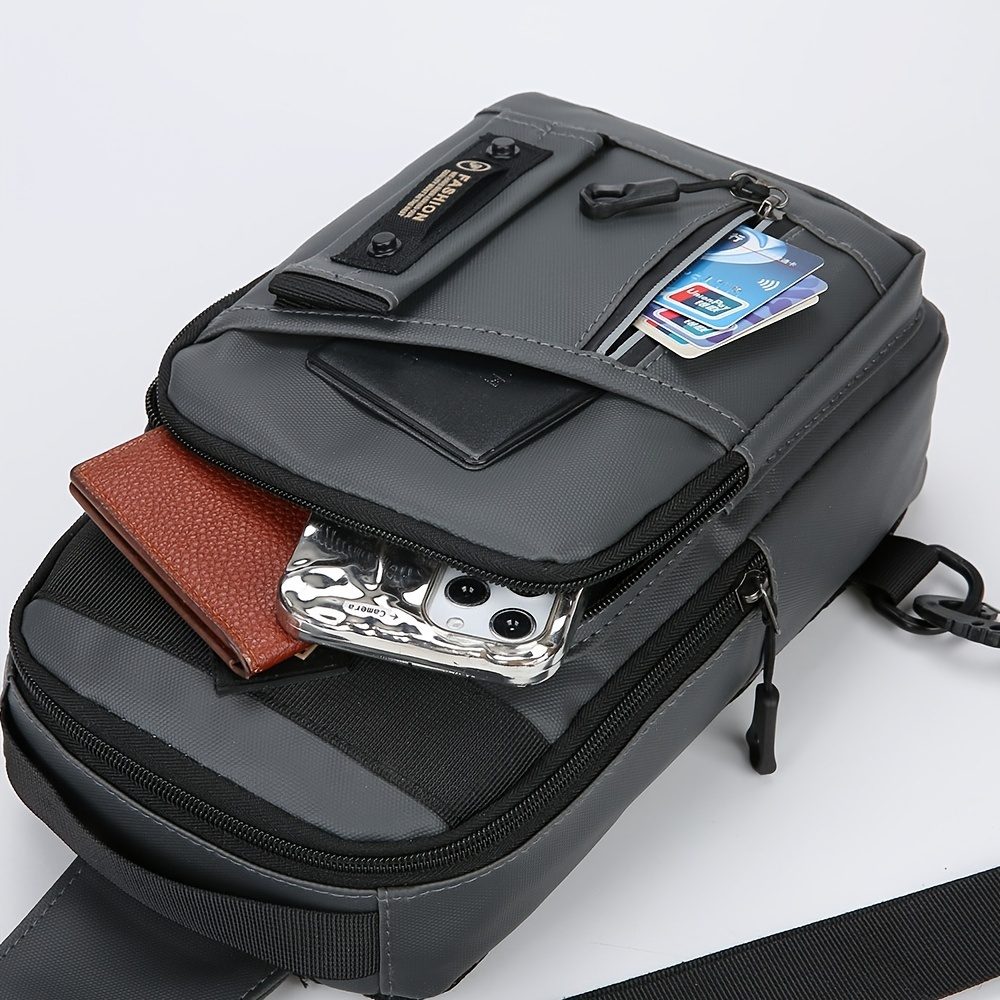Nouveau Sac pour Homme Grande Capacité 2024, Sac Bandoulière à Rangement Multicouche, Sac de Poitrine Tendance et à la Mode, Sac à Main d'Épaule pour Homme · photo 4