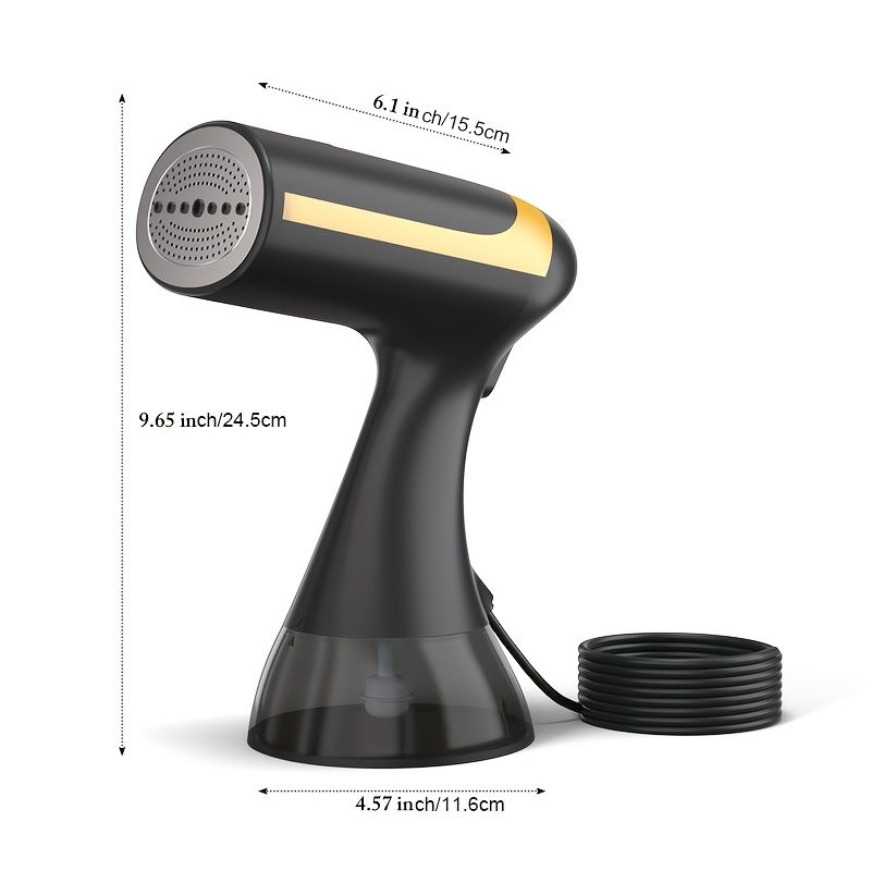 Défroisseur vapeur portatif à main 1100W, cordon de 1,5 mètre, suspension à vapeur avec brosse à tissu, vapeur de voyage, chauffage ultra-rapide, 18 minutes de vapeur continue, élimination puissante des plis, disponible en noir et blanc · photo 3