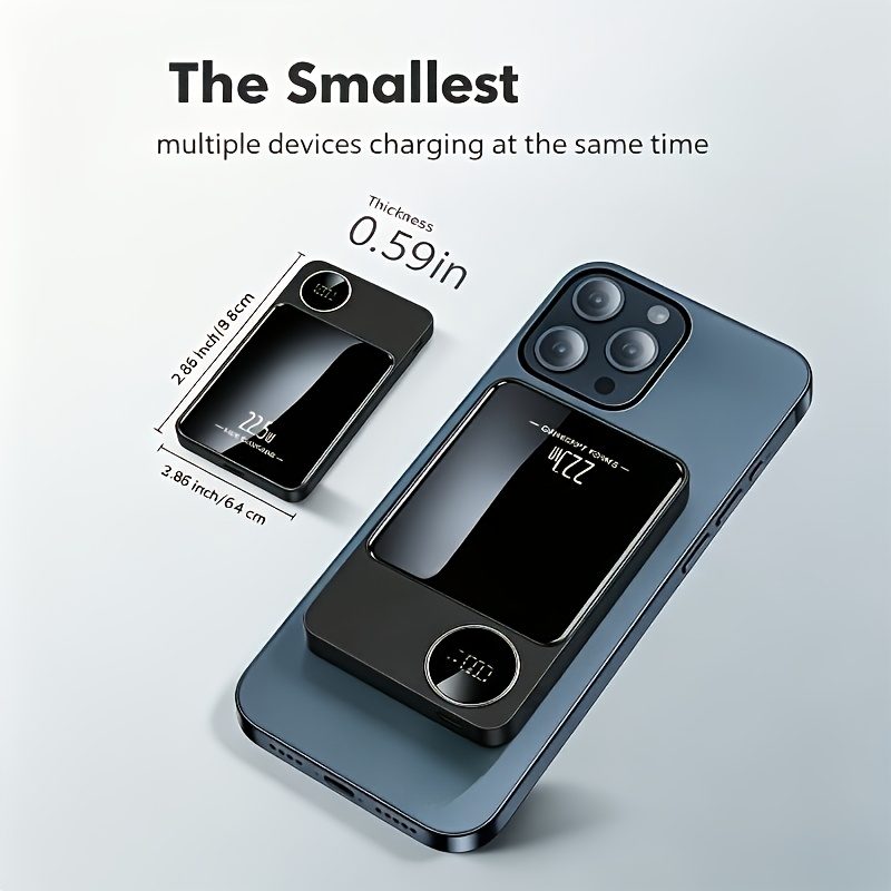 Batterie Externe Magnétique 5000Mah Chargeur Sans Fil Magnétique Portable à Charge Rapide avec Affichage Numérique LED Intelligent, Batterie Externe de Voyage Compacte, Compatible avec iPhone 18 Pro Max, pour iOS & Android, avec Anneau Magnétique Universel · photo 4